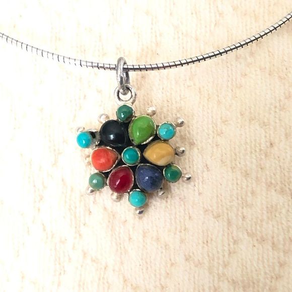 BARSE Multi-Gemstone Pendant On Sterling Silver Necklace - Picture 3 of 15